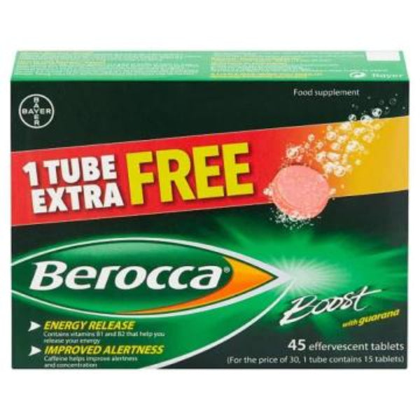 Berocca Boost Tabs Plus 50 Percent Free 45 Tablets