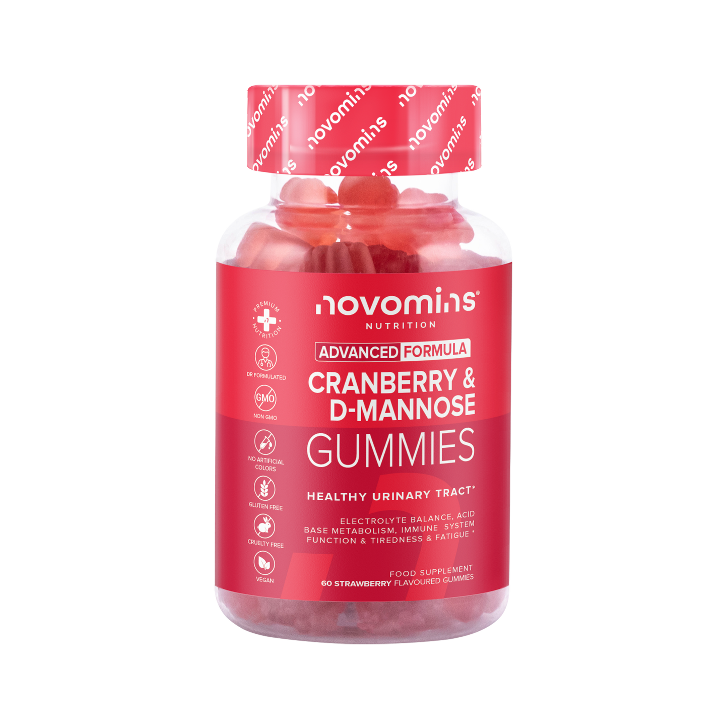 Novomins Cranberry and D-Mannose 60 Gummies
