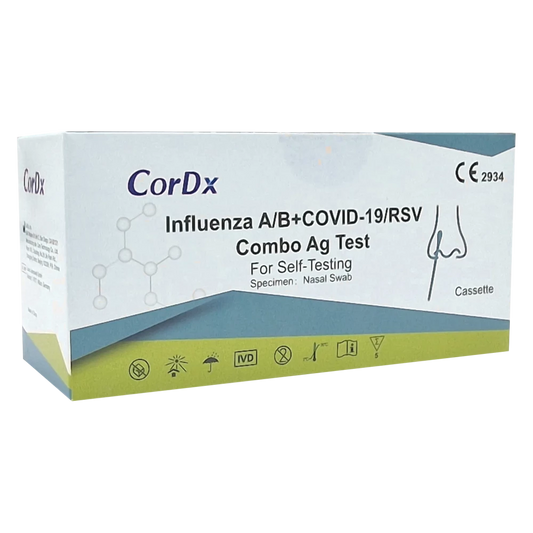 Cordx Influenza A/B Covid-19/RSV Combo ag Test 5PK