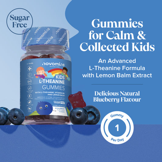Novomins Kids L Theanine Blueberry Flavoured Gummies 30S