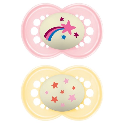 Mam Original Night 18-36month Soother Girls 2 Pack