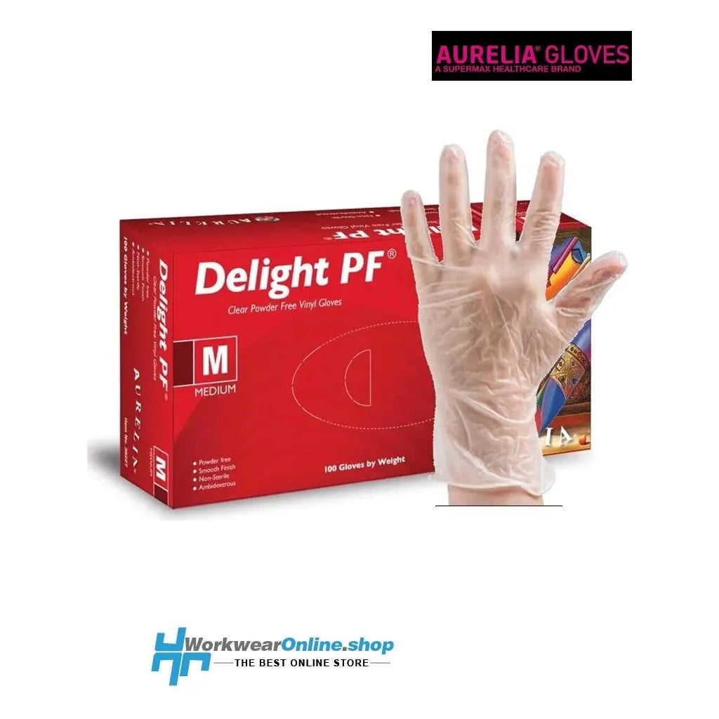 Aurellia Delight Clear Vinyl Powder Free Size Med 100's