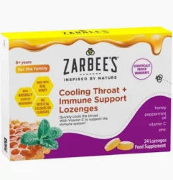 Zarbees Cooling Throat and Immune Support Lozenge 24s