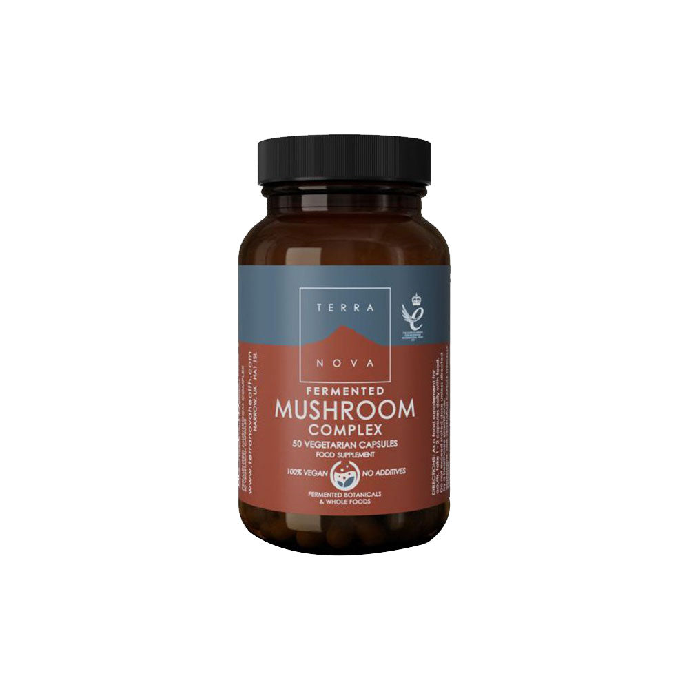 Terra Nova Fermented Mushroom Complex Vegetarian Capsules 50's EXPIRED APRIIL 25