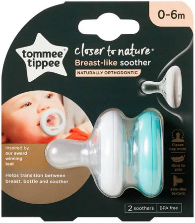 Tommee Tippee Breastlike 2x Soothers 0-6m