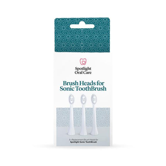 Spotlight Replacement Brush Heads for Sonic Toothbrush White 3PK