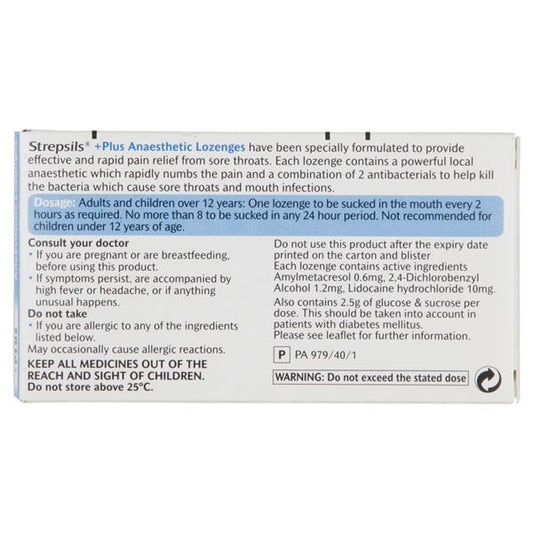 Strepsils Plus Anaesthetic 24 Lozenges