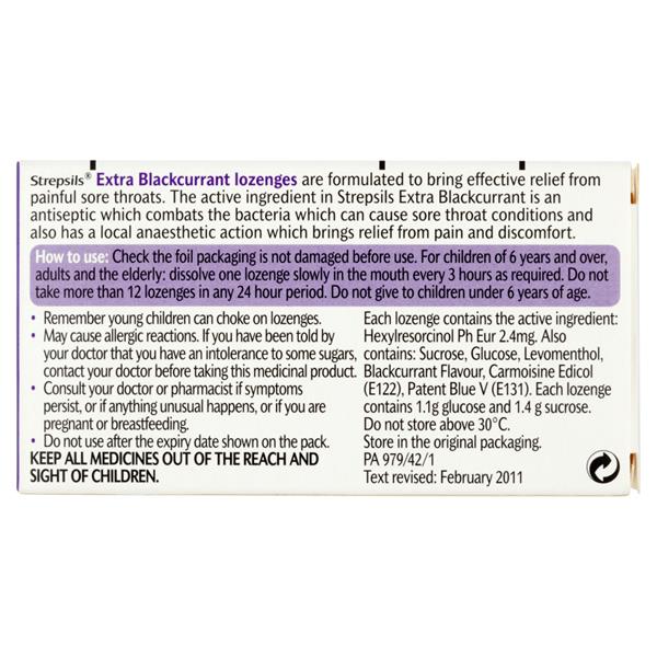 Strepsils Extra Blackcurrant 24 Lozenges