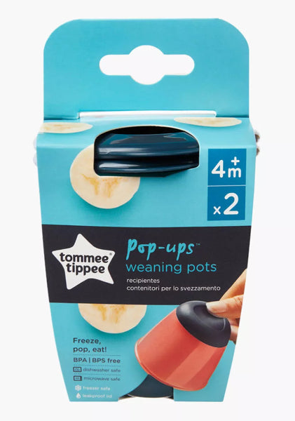 Tommee Tippee 2 Pop Up Weaning Pots With Pop Up Base 4M
