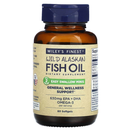 Wiley's Finest Wild Alaskan Fish Oil - Easy Swallow Minis 60 Caps