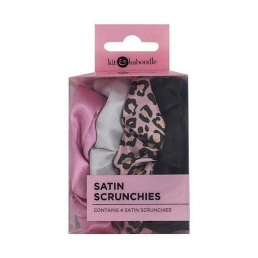 Kit & Kaboodle Satin Scrunchies Hair Set 4 Pack