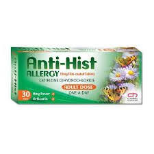 Anti-Hist Allergy 10mg FC Tabs Cetrizine 30s