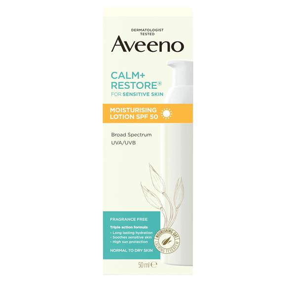 Aveeno Calm + Restore Moisturising Lotion SPF 50 50ml