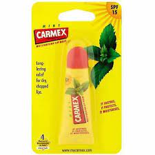 Carmex Mint SPF15 Tube Lip Balm For Chapped Lips 10g