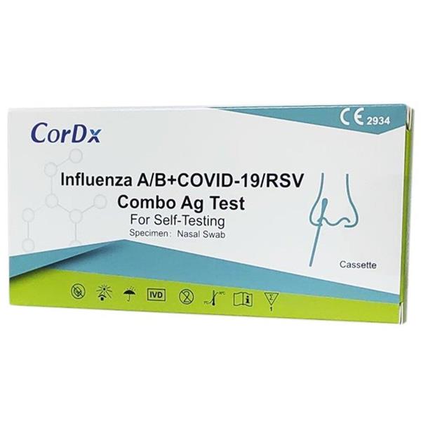 Cordx Influenza A/B + Covid-19/RSV Combo Self-Testing single