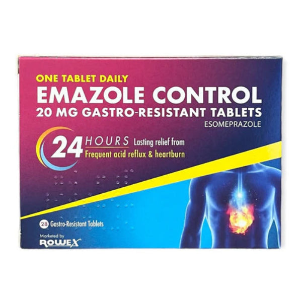 Emazole Control 20mg Gast Res Tabs 28 Pce Rowex Ph Only