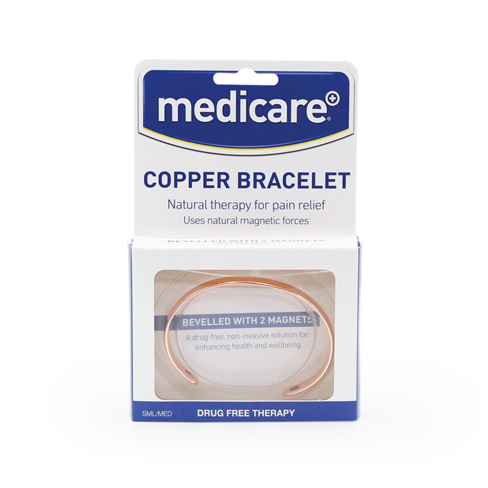 Medicare Copper Bracelet Bevelled M/L