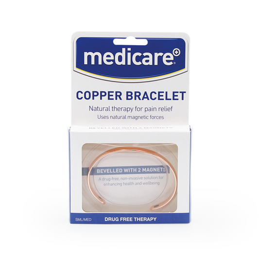 Medicare Copper Bracelet Bevelled with two magnets M/L