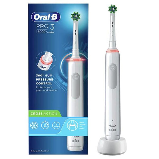 Oral B Pro 3 3000 Cross Action White Toothbrush