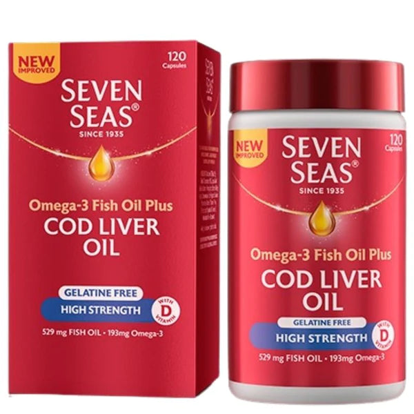 Seven Seas Cod Liver Oil High Strength 529Mg Omega3 120 Capsules