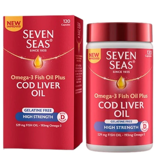 Seven Seas Cod Liver Oil High Strength 529Mg Omega3 120 Capsules