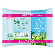 SIMPLE MICELLAR WATER FACIAL WIPES 2X25S