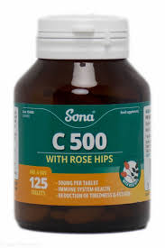Sona Vitamin C 500mg+ Rosehips 125 Tabs
