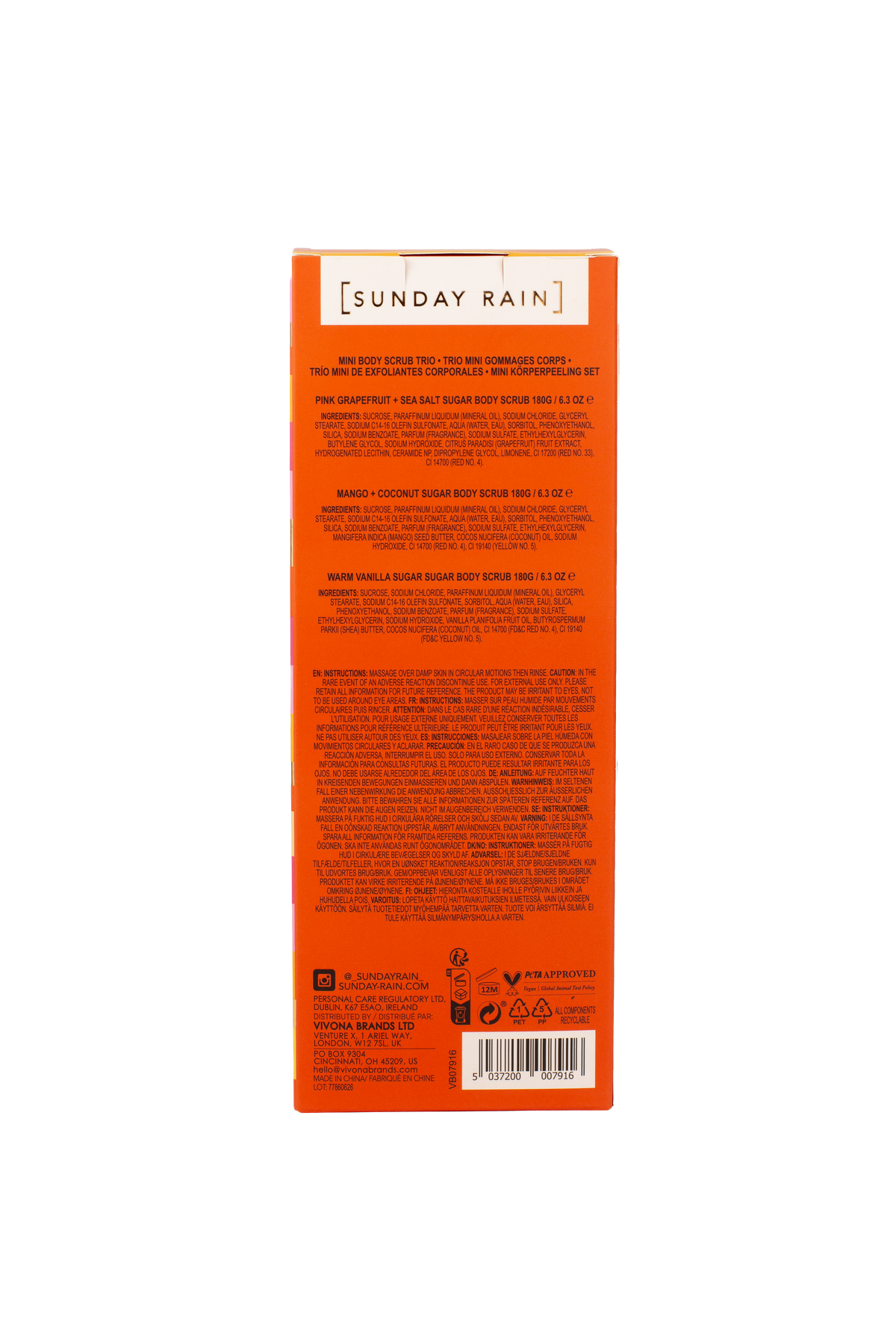 Sunday Rain Body Scrub Trio