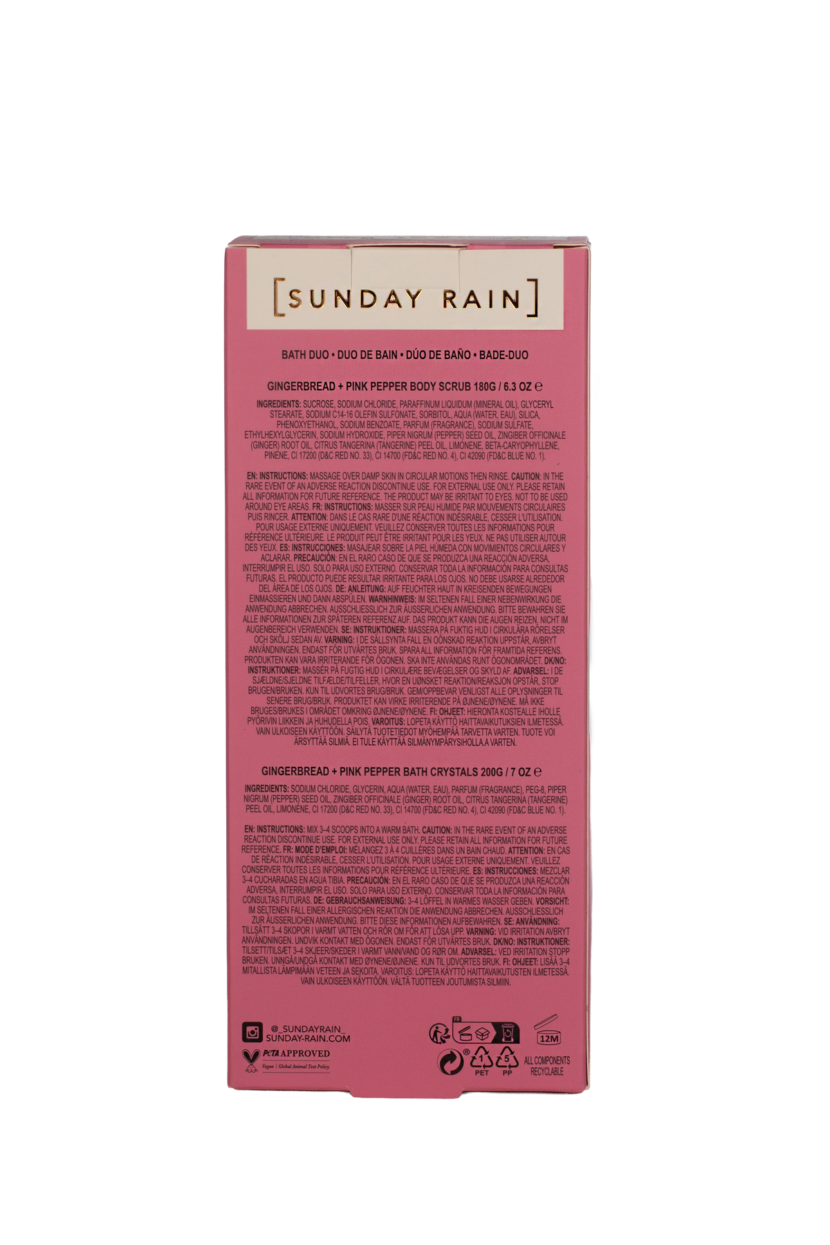 Sunday Rain Gingerbread + Pink Pepper Bath Duo Set