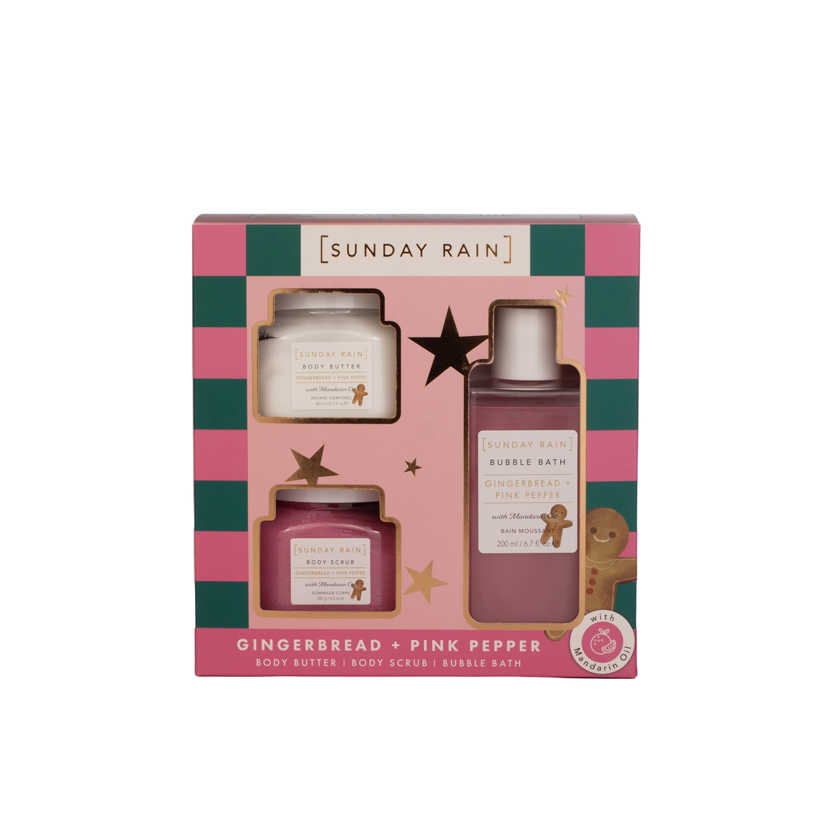 Sunday Rain Gingerbread & Pink Pepper Trio Body Set