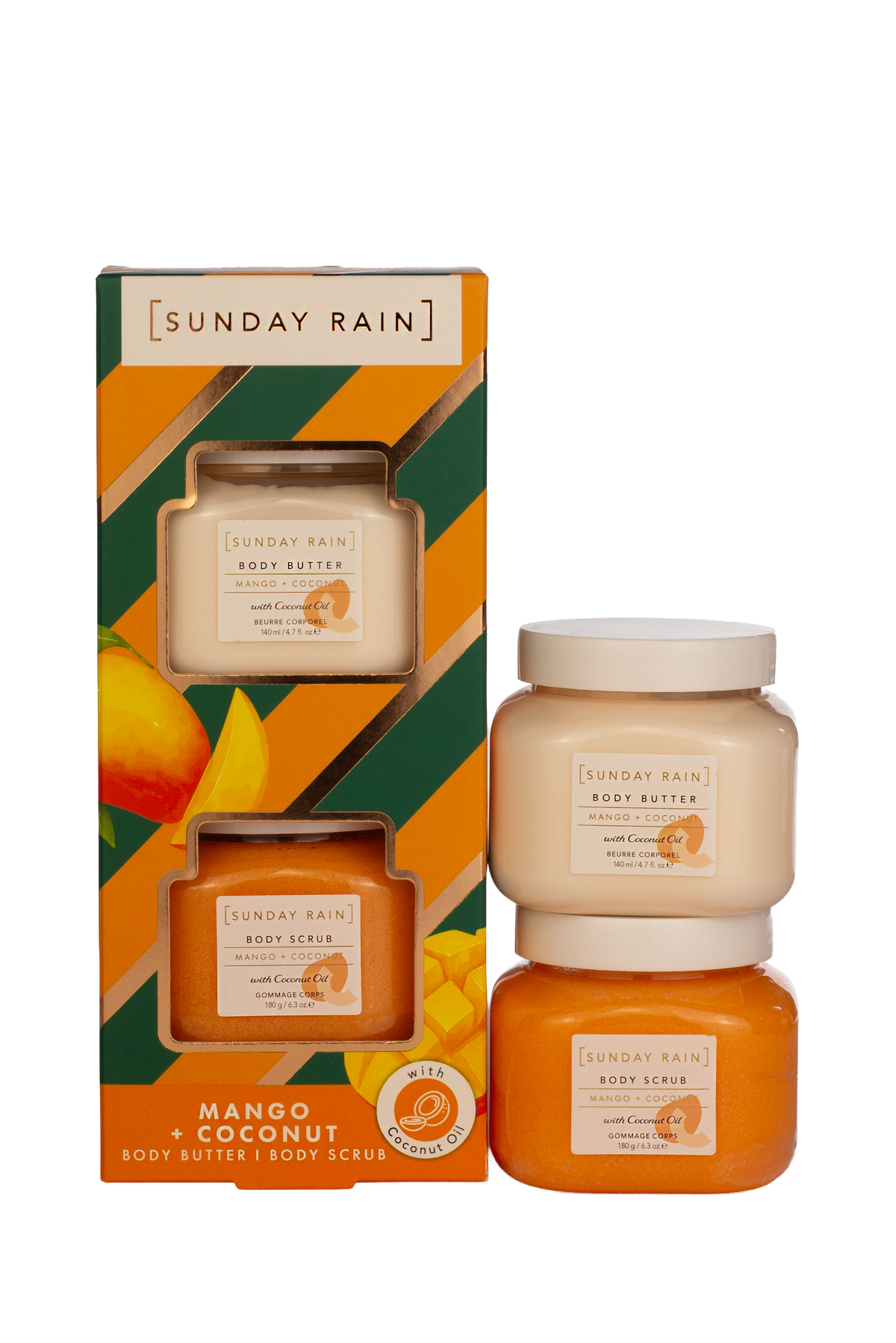 Sunday Rain Mango + Coconut Body Butter and Scrub Duo Set