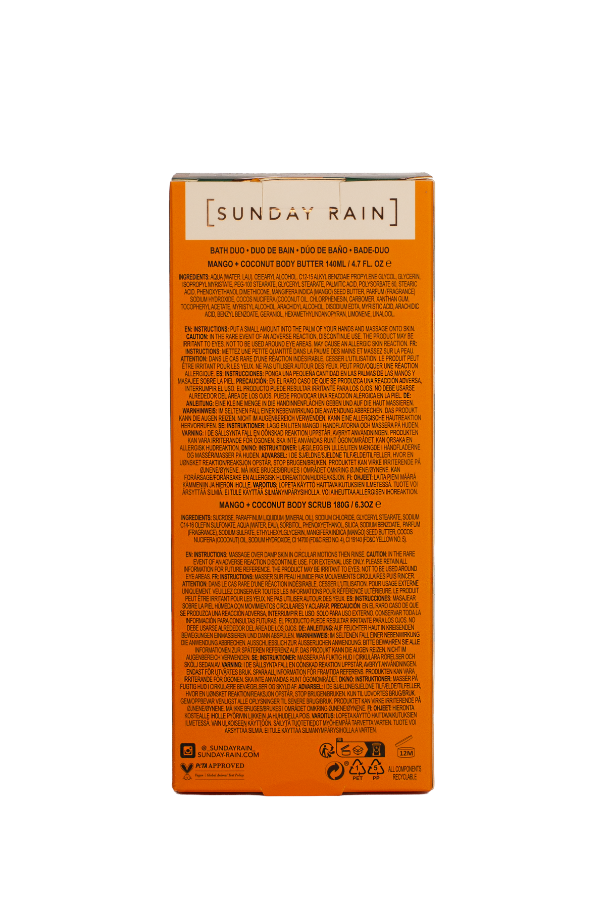 Sunday Rain Mango + Coconut Body Butter and Scrub Duo Set