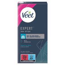 Veet Expert Wax Strips Legs & Body Sensitive 20 Pack