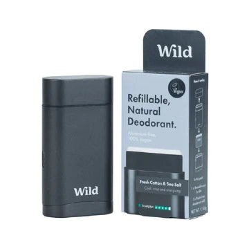 Wild Fresh Cotton & Sea Salt Mens Case Black Deodorant 40g