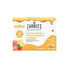 Zarbees Cooling Throat And Immune Support Lozenge Honey And Lemon 24s