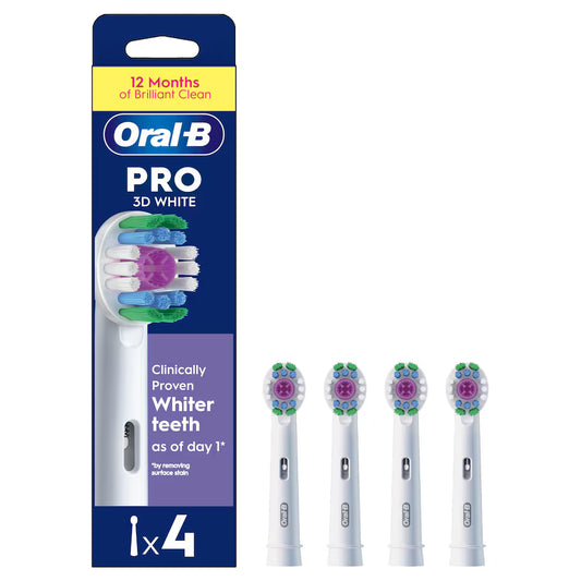 Oral B 3D White Refill Heads 4 Pack