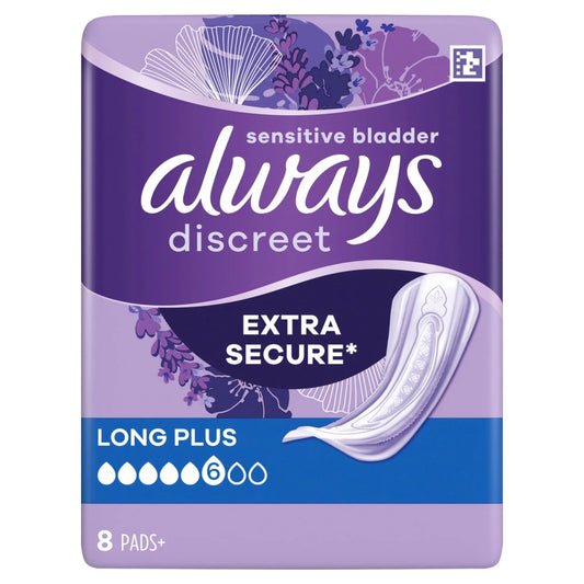 Always Discreet Long Plus Pads 8s