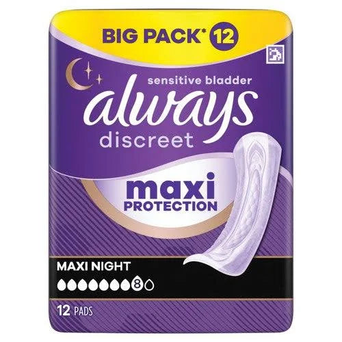 Always Discreet Pad Maxi Night 12S