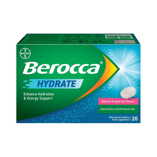 Berocca Hydrate Grapefruit Effervescent Tablets 20s