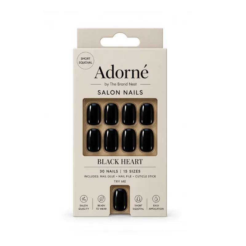 Adorne Salon Nails Black Heart