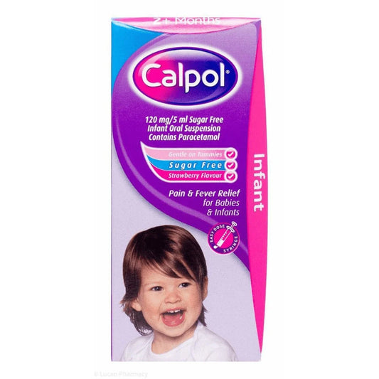 Calpol Infant Sugar Free Suspension with 2+ Months Syringe 140Ml