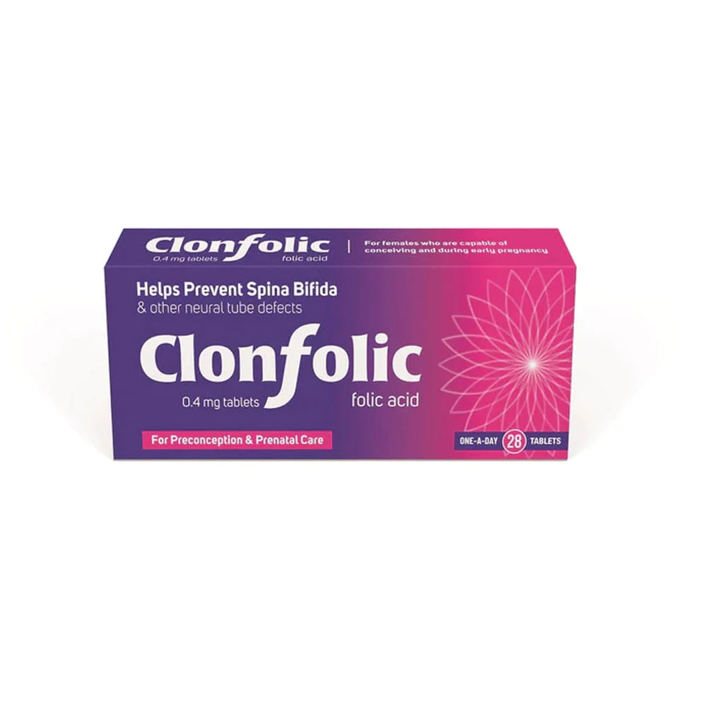 Clonfolic Folic Acid 0.4mg 28 Tabs