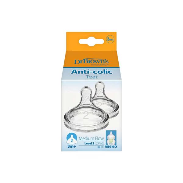 Dr Browns Teats Silicone 3 Months Plus  2S