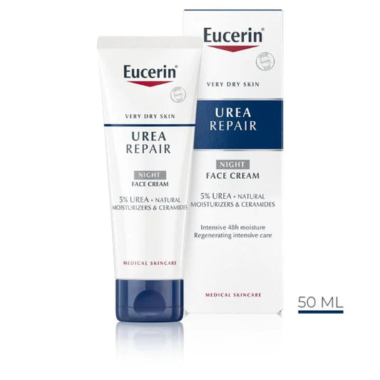 Eucerin  5 % Urea Repair Night Face Cream 50ml (  Formerly Rich Replenishing )