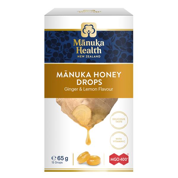 Manuka Honey Drops Ginger &amp; Lemon Flavour 15 Drops