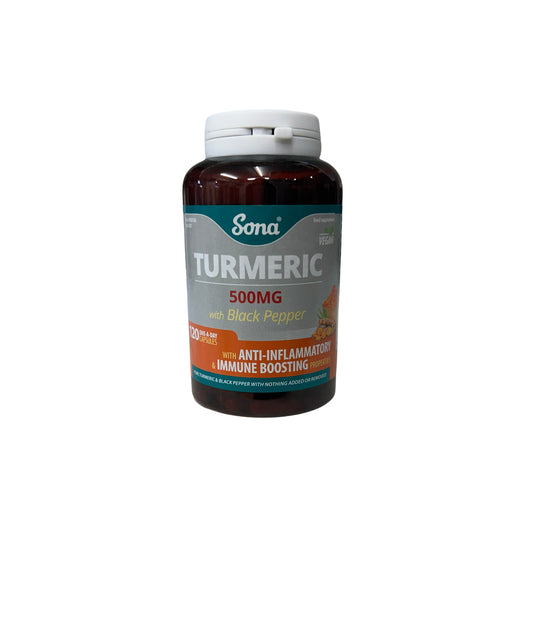 Sona Turmeric 500mg With Black Pepper 120 Capsules