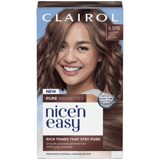 Clairol Nice N Easy Pure Brunettes No 6.5 PB Lightest Latte Brown