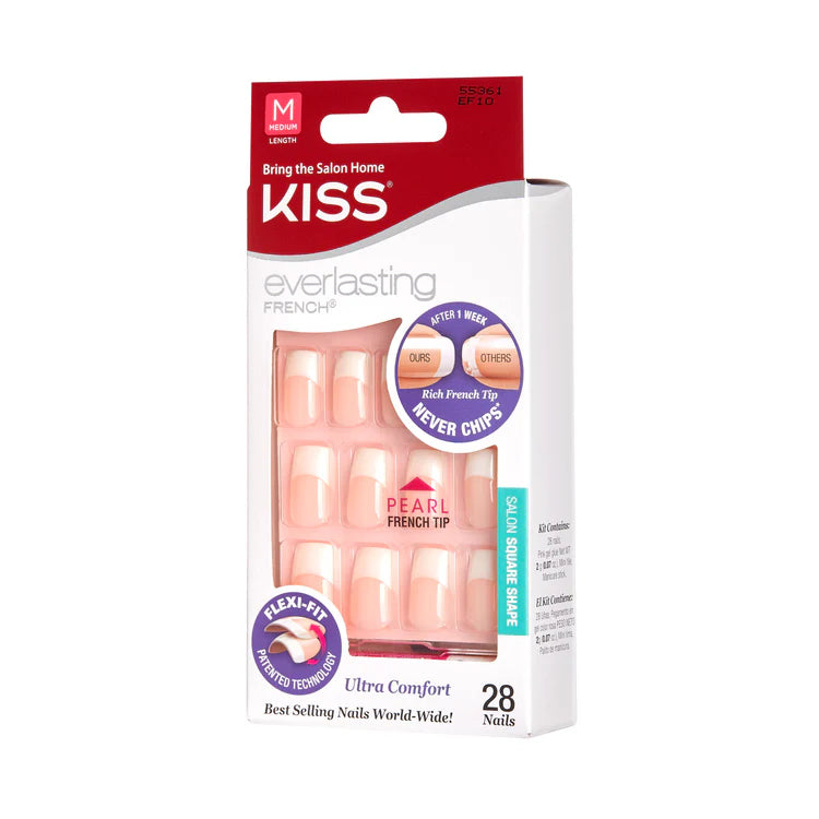 Kiss Everlasting French Nail Kit Wedding Gown Medium Length False Nails