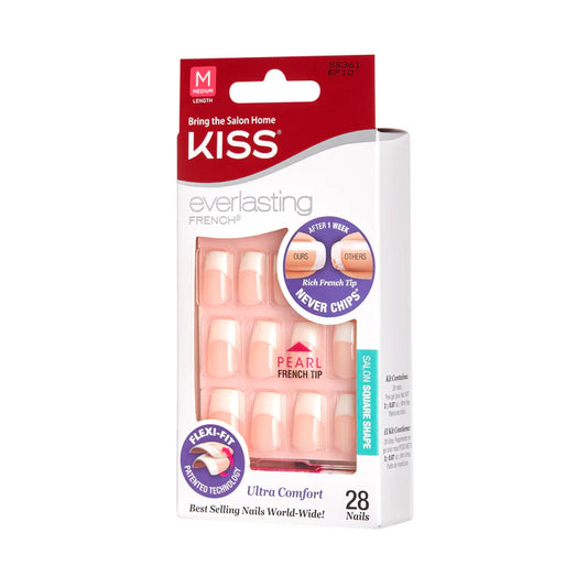 Kiss Everlasting French Nail Kit Wedding Gown Medium Length False Nails