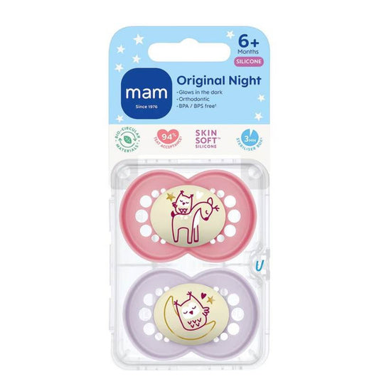 Mam Original Night 6+M Soother Girl 2PK